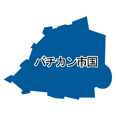 バチカン市国無料フリーイラスト｜漢字(青)